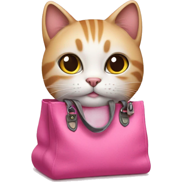 Cat with pink bag emoji