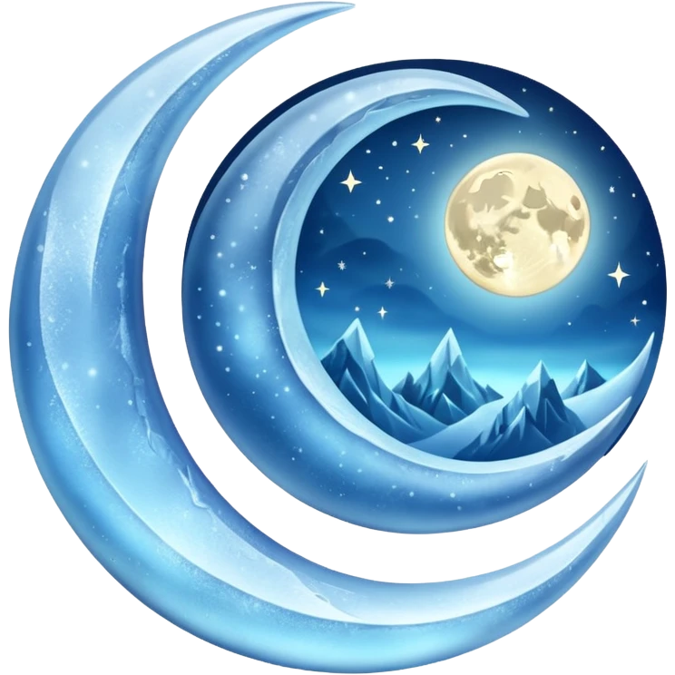 Frozen crescent moon emoji