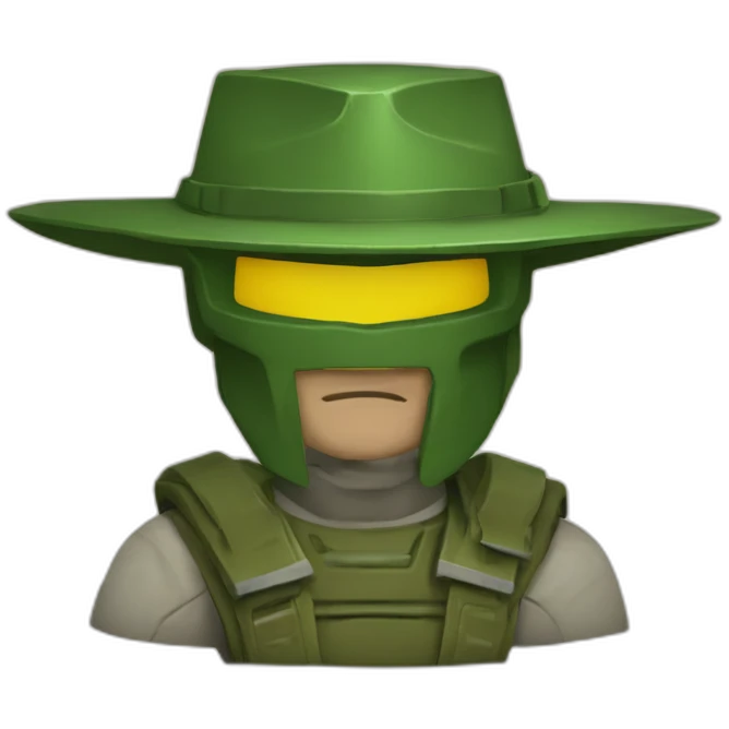 Doomguy in a paper hat emoji