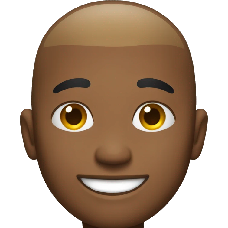 black man with a buzzcut and fade smiling  emoji