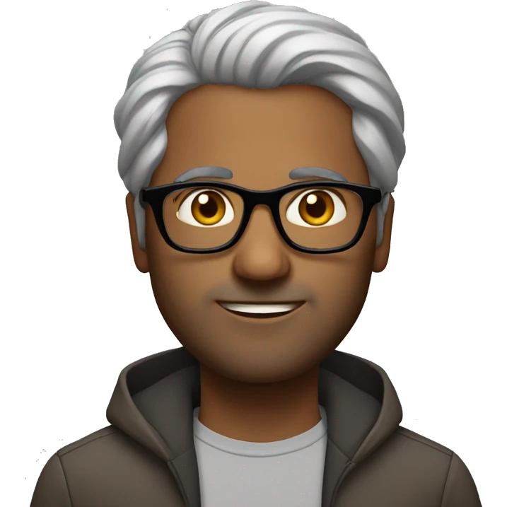 indian men with specs age 40 with hair emoji