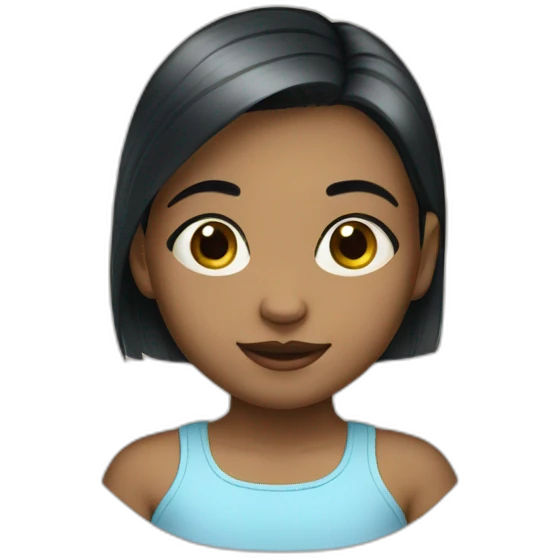 Little Girl, straight short straight hair, blue eyes  emoji