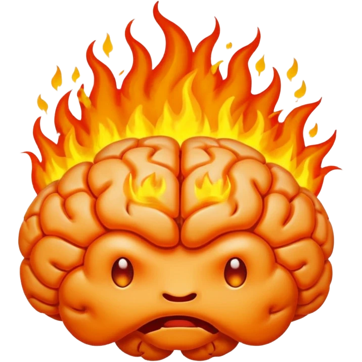 Brain on fire emoji
