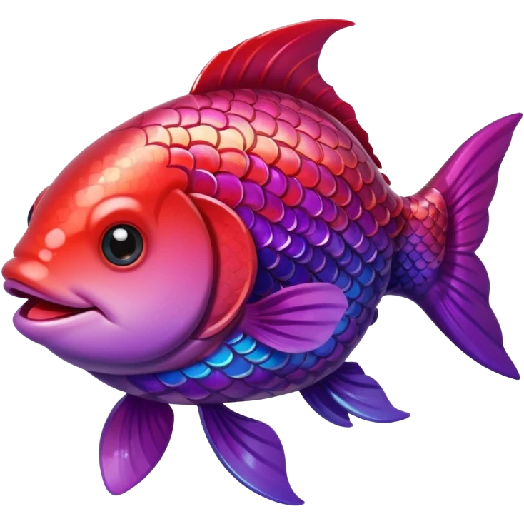 color gradient between red and purple glitter cute happy fish carp emoji