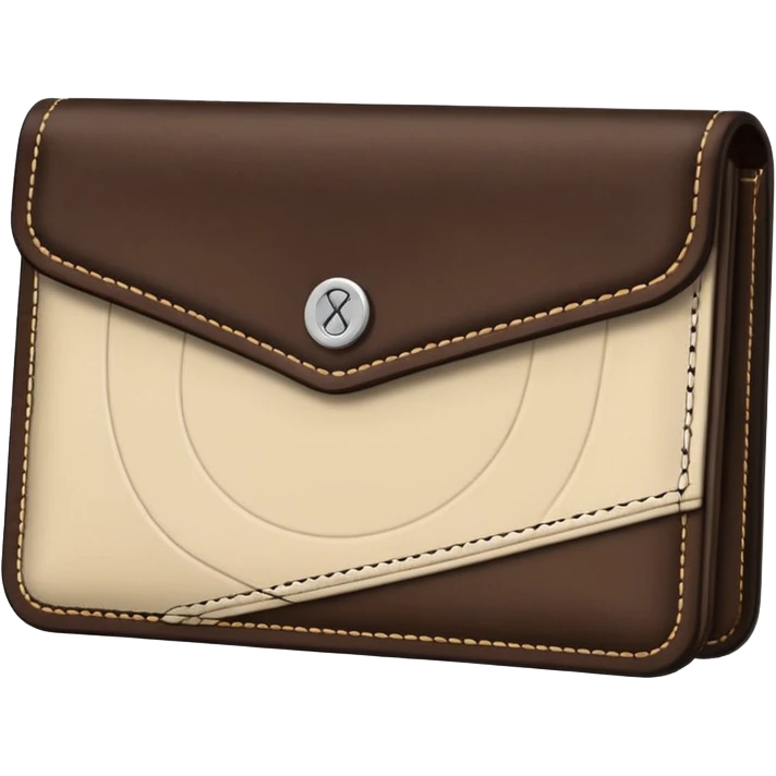 Cream and Dark Brown Money Wallet emoji