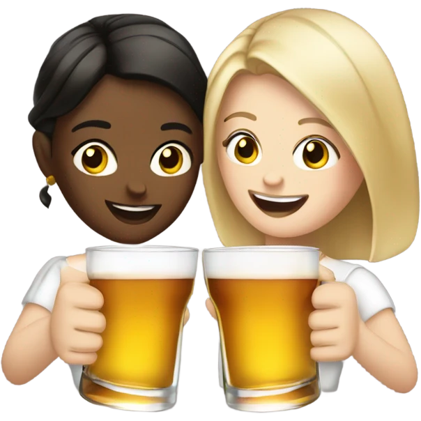 two white girls extremely happy cheers with shots of alcohol emoji