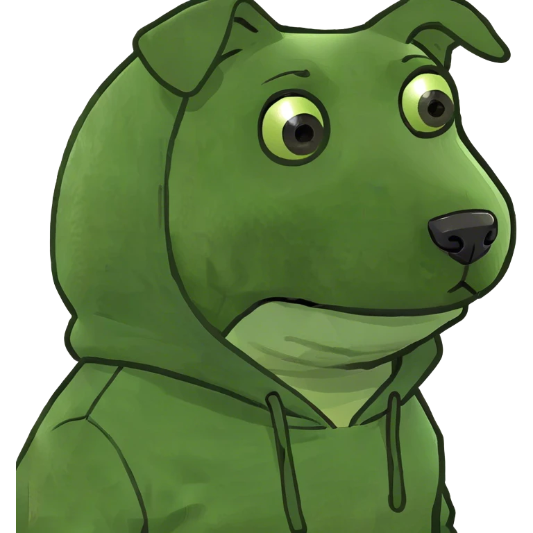 Dog wearing hoodie emoji