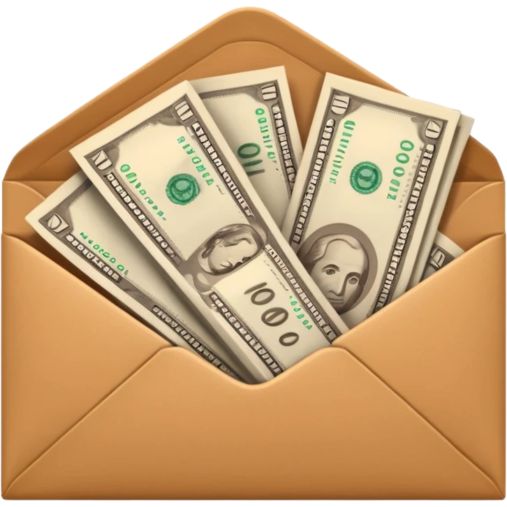 Banknotes in brown envelopes emoji