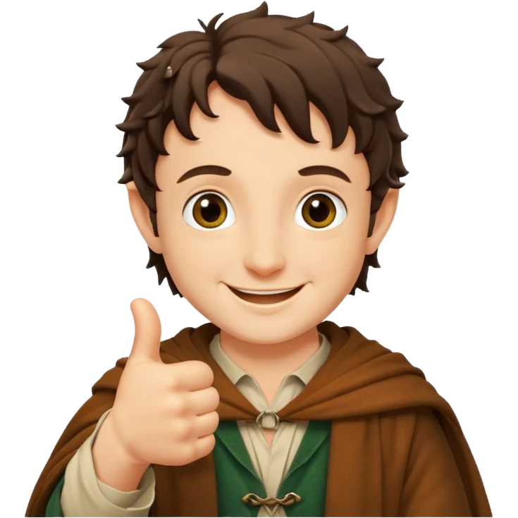 Frodo from lord of the ring doing a thumb up emoji