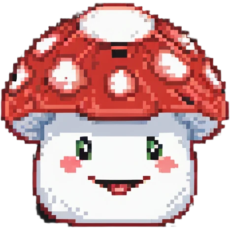 Super Mario red and white mushroom power up emoji