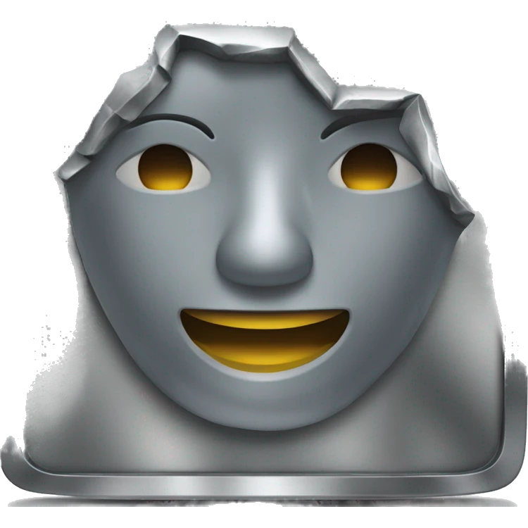un metal irregular de un lado oxidado y del otro reluciente emoji