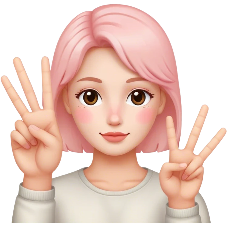 blush face peace sign emoji