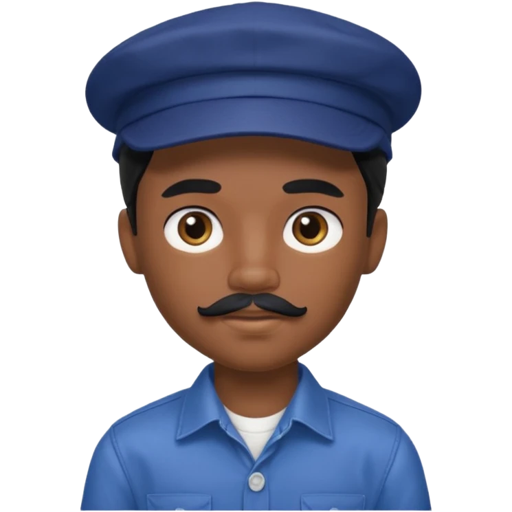 generate a pretty bratz boy wearing a dark blue cap and  button up shirt. Handsome

Mustache- black

hair black long emoji