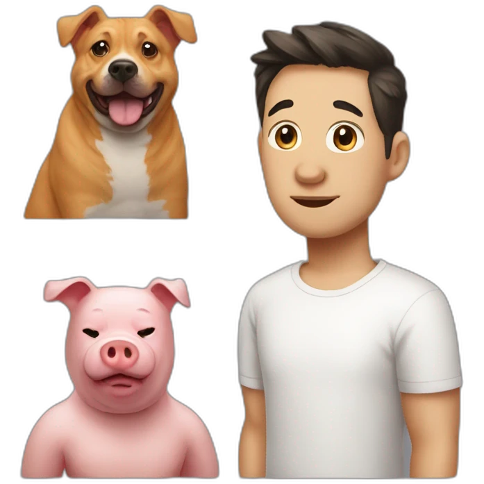 cat man dog big pig emoji