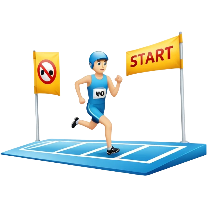 start line at race with banner saying start no people emoji