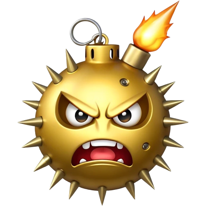Golden grenade bombangry smile spikes  emoji