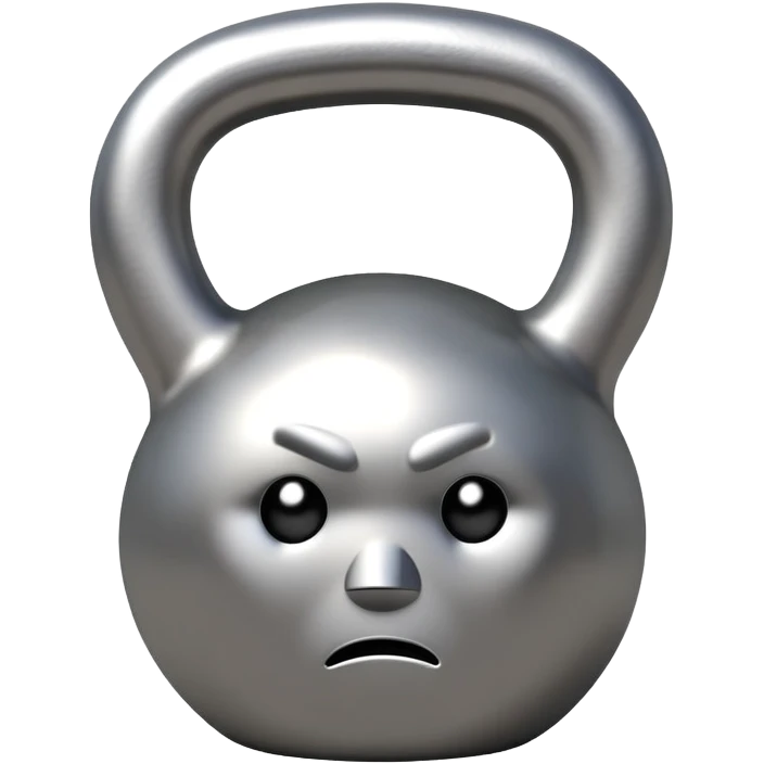 kettlebell looking down with a sad expression emoji