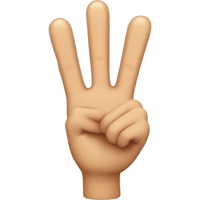Three fingers held up hi her games whistle emoji