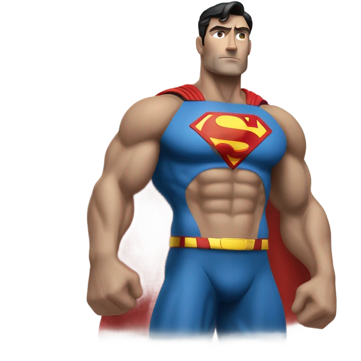 the superman with abs white man emoji