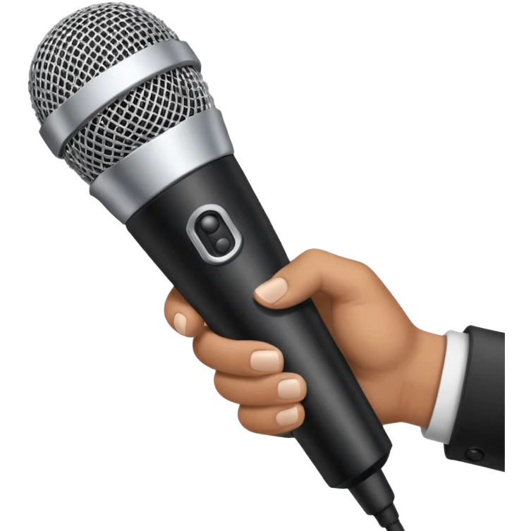 Announcement with hand microphone emoji