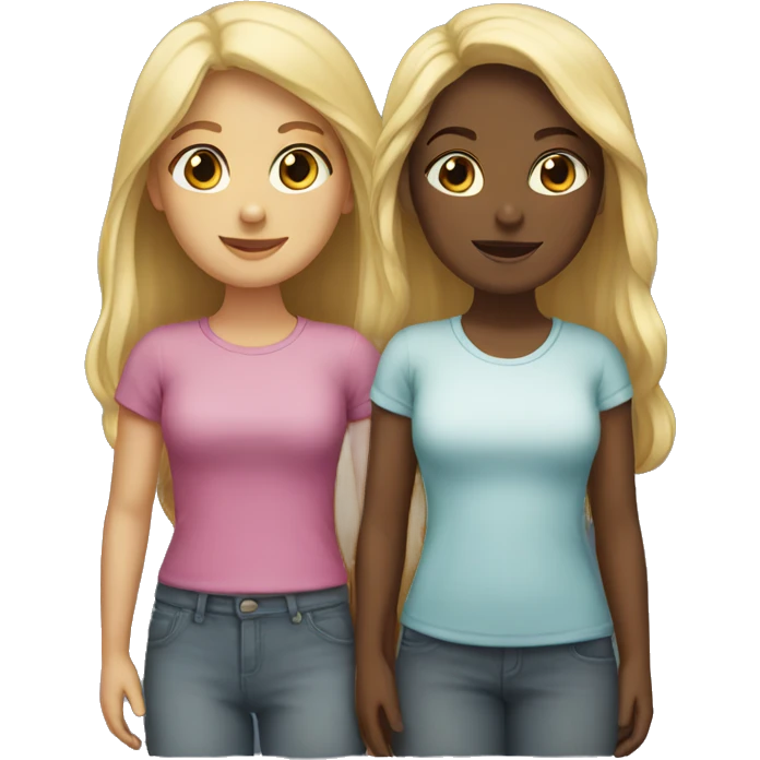 girls standing together emoji