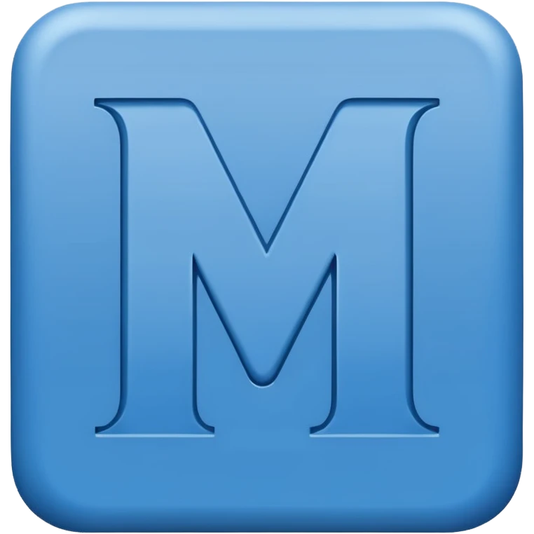 create CAPTIAL LETTER " MA " IN SQUARE SHAPE BLUE BACKGROUND emoji