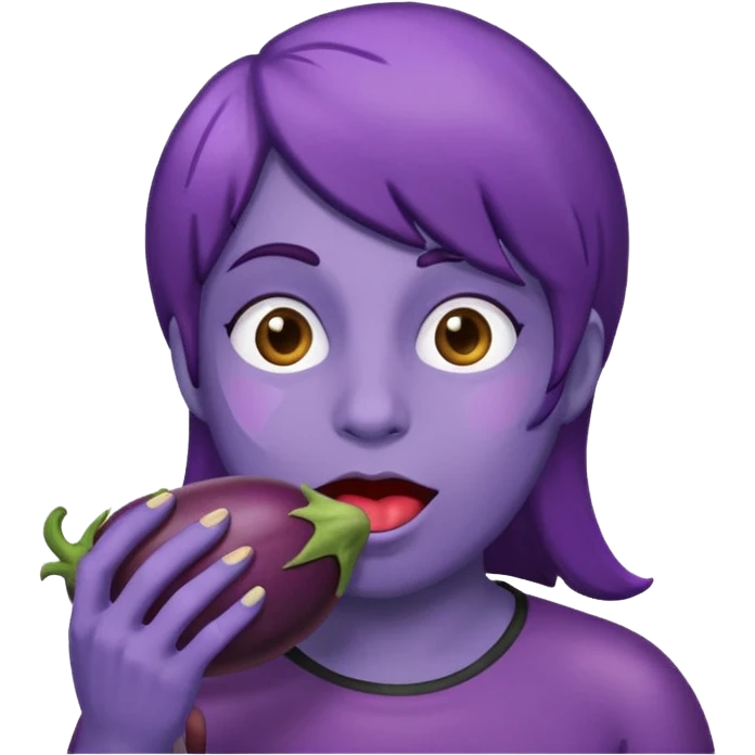 Somebody eaten eggplant emoji