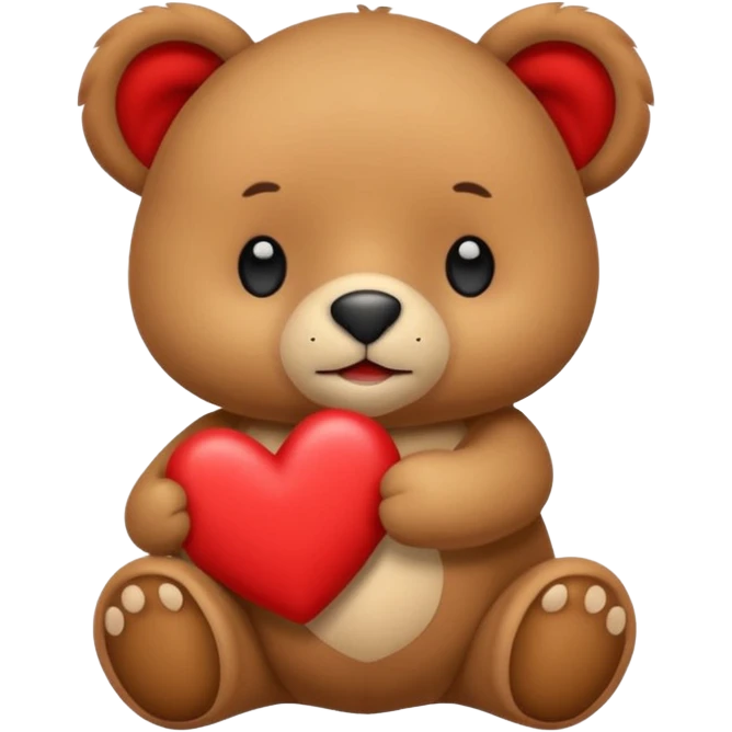 Osito con corazon i en el centro de corazon nombre agata emoji