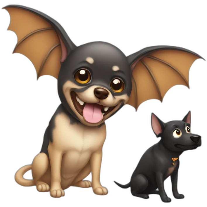 Bat with dog  emoji
