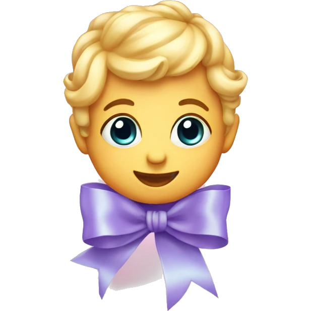 Baby glue heart with ribbon emoji