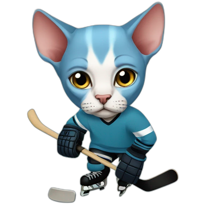 Sphynx hockey player  emoji