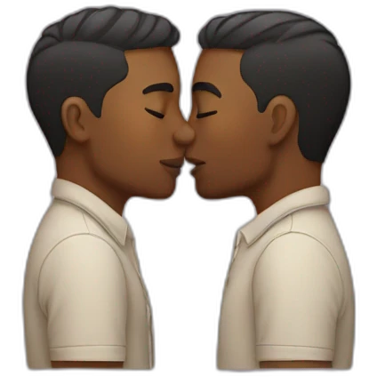 Gay couple kissing emoji