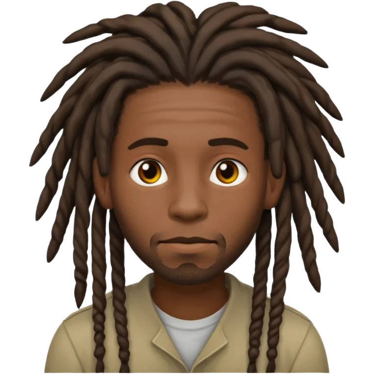 A nonchalant black man with dreads for hair emoji