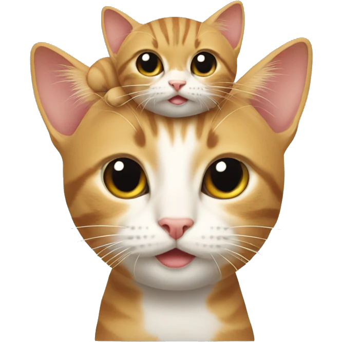 Cat with kitten on head  emoji