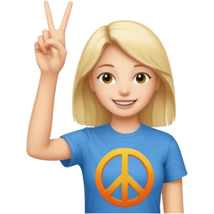 smiling girl with peace sign\ emoji