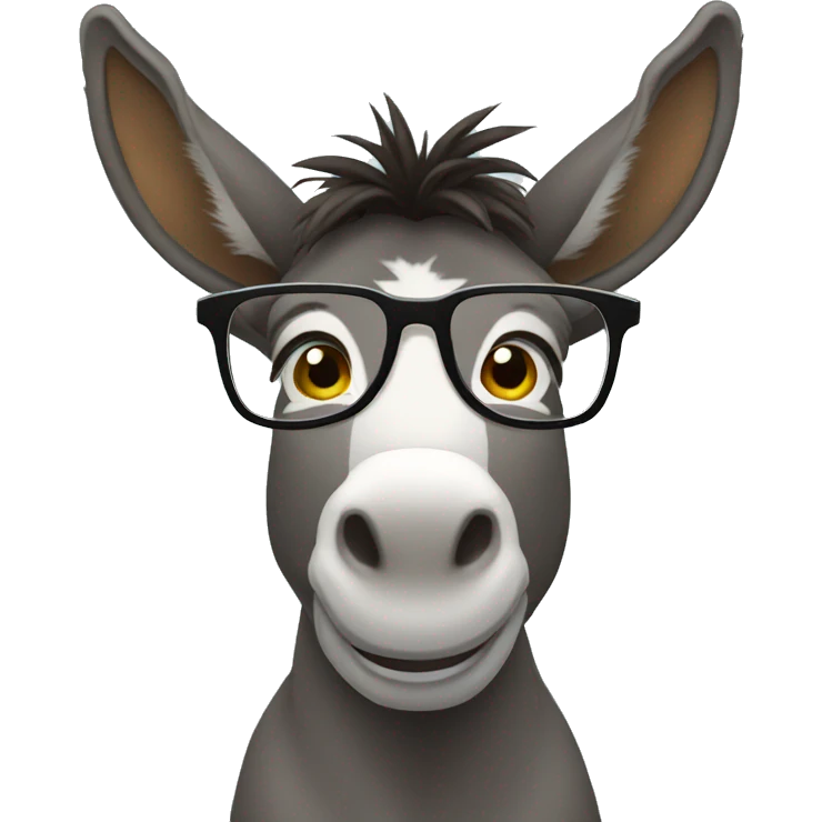 Donkey with glasses emoji