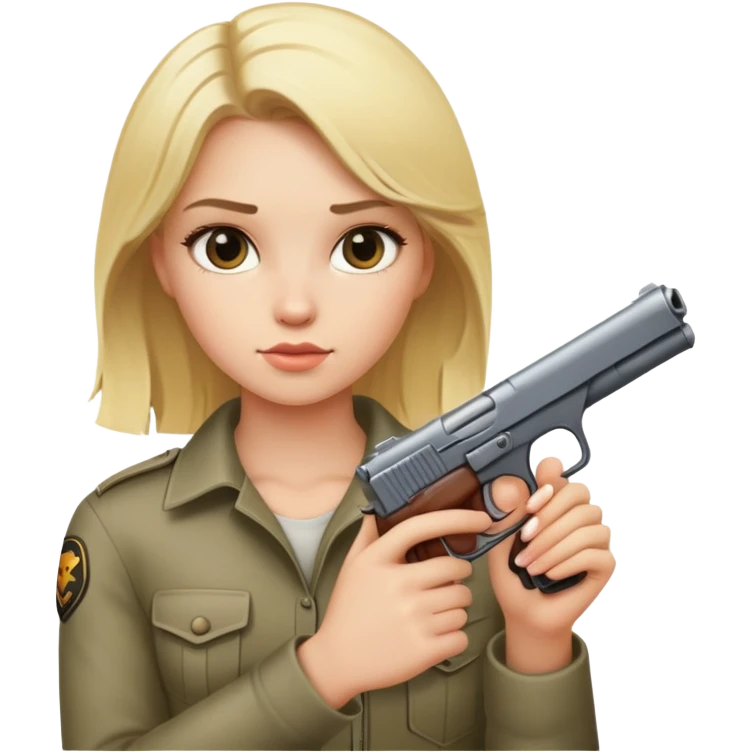 Blonde girl with a gun  emoji