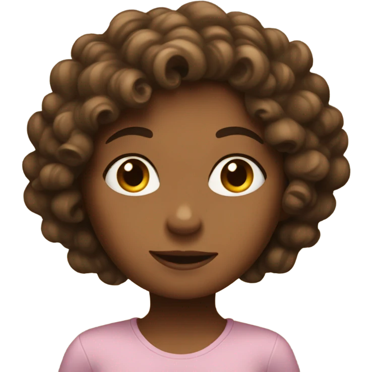 Sneaky brown skinned girl with curly hair emoji