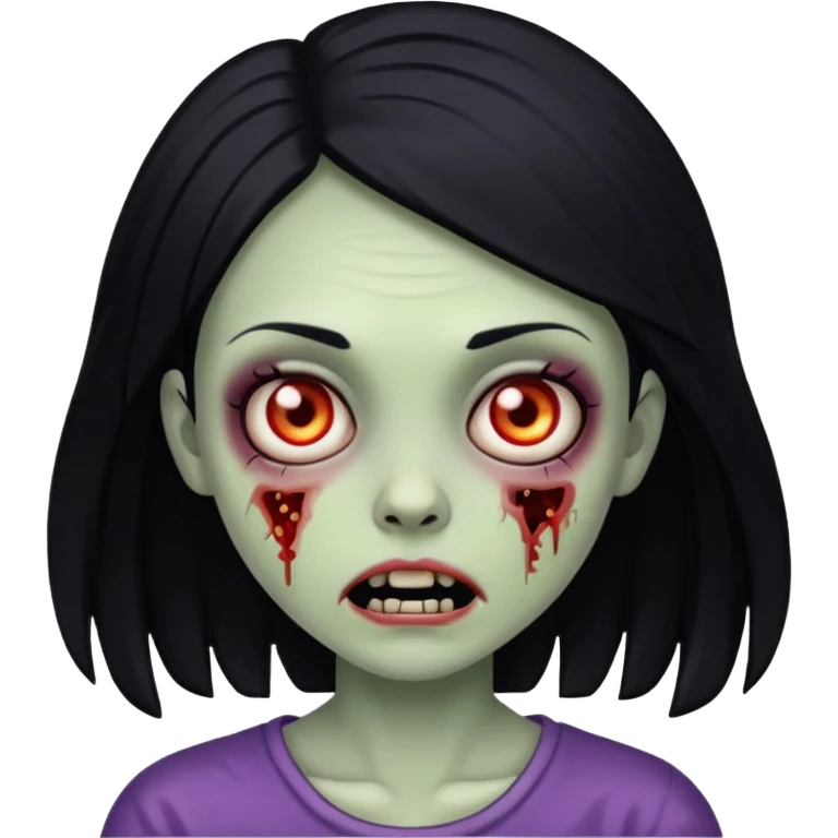 girl zombie with black hair emoji