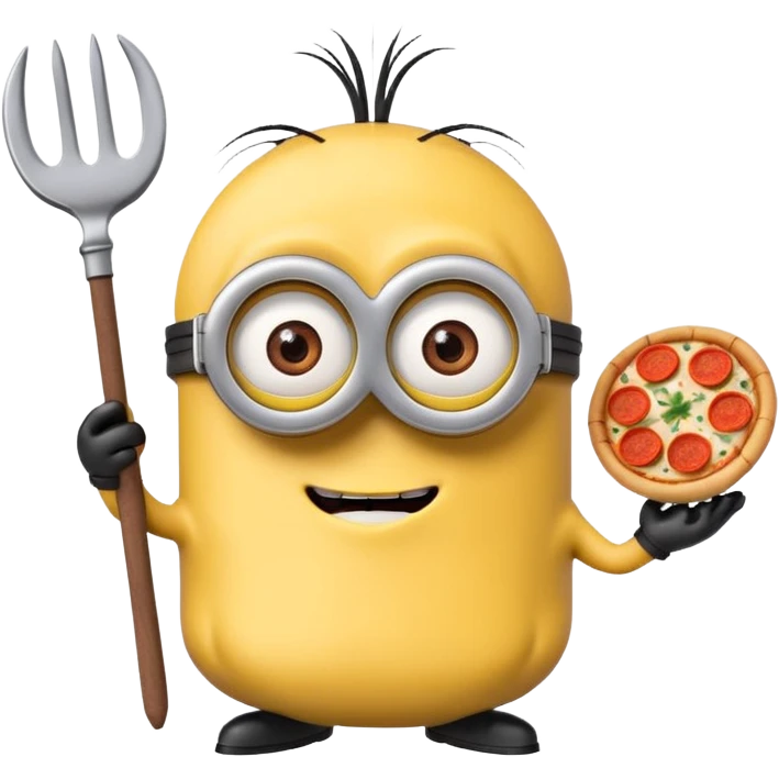 un minions  del cartone animato con la pelle di colore viola e che abbiamo il pizzetto come barba emoji