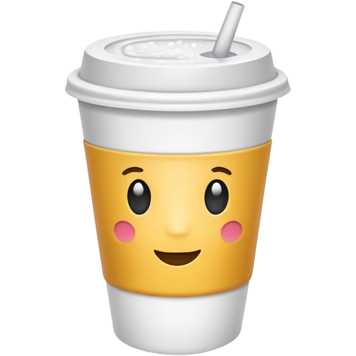 White solid paper cup filled with drank emoji