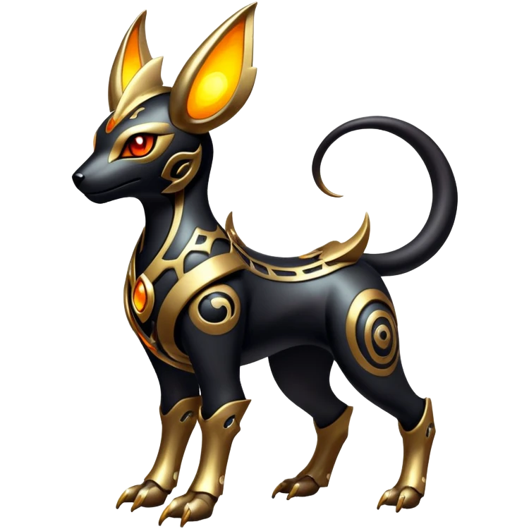 Shiny Gothic Exotic Futuristic Houndoom-Genesect-Torracat-Pokémon-Fakémon-hybrid-creature emoji