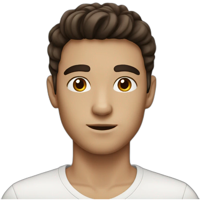 white boy with dark brown hair and thick eyebrows emoji
