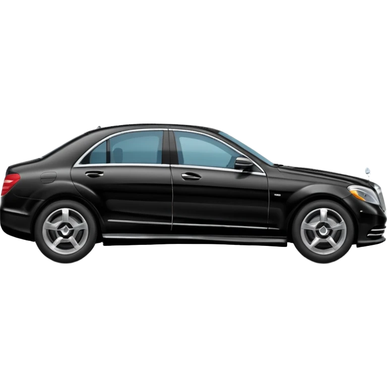Crée-moi un emoji de Mercedes classe S sur le côté en noir emoji