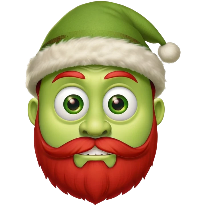 Mike wazovski in red hat with a big beard emoji