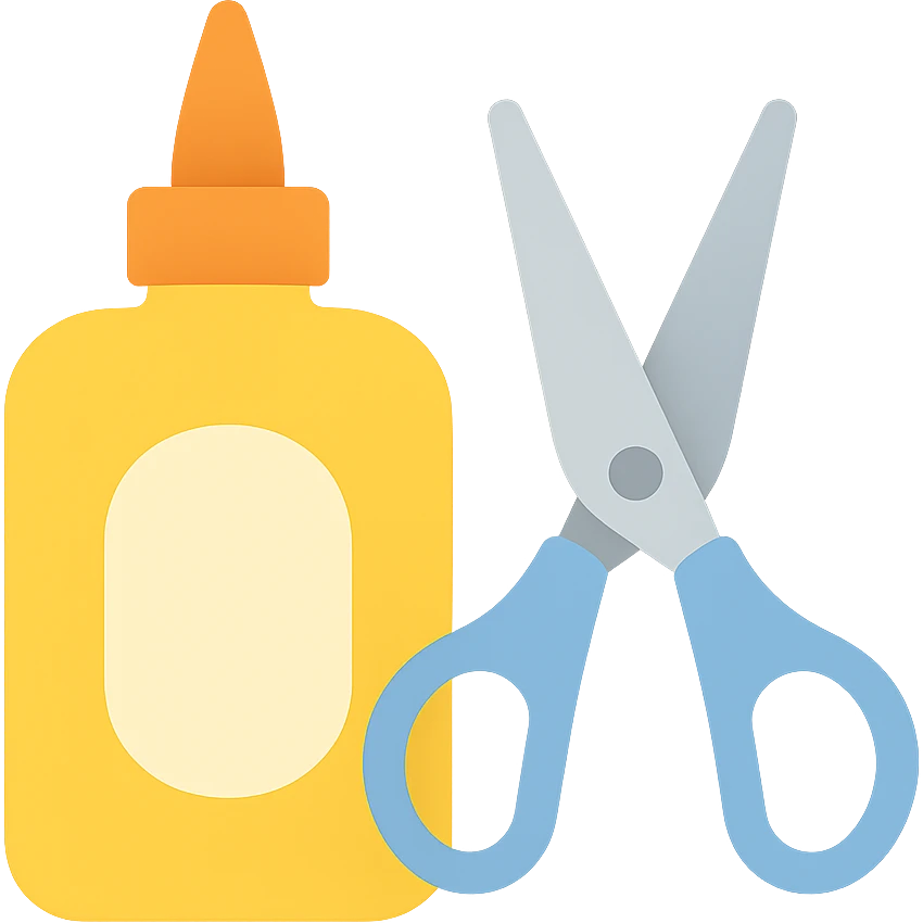 craft glue and scissors emoji