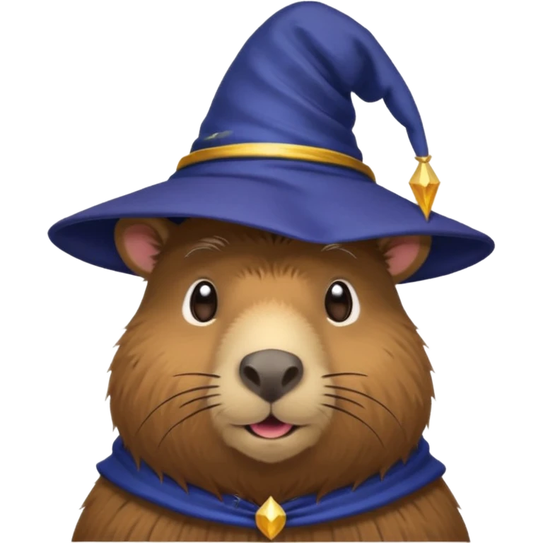 Capybara head with wizard hat emoji