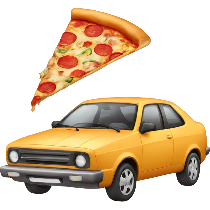 car with pizza emoji