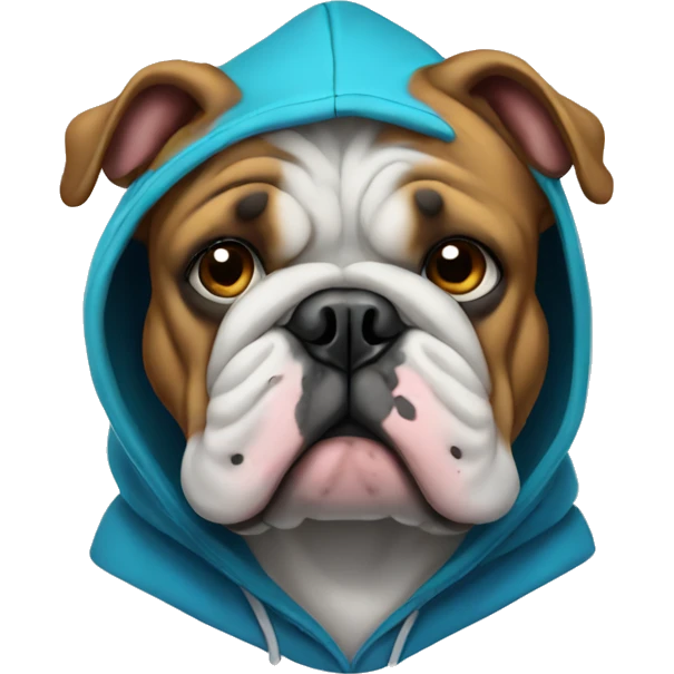 Bulldog in a hoodie emoji