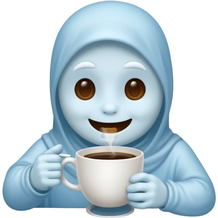Casper the Ghost Drinks Coffee emoji